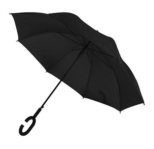 Зонт-трость HALRUM,  полуавтомат, черный, D=105 см, нейлон, пластик