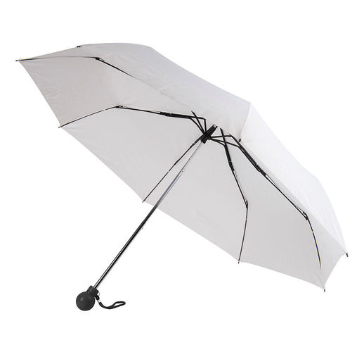 Зонт складной FANTASIA, механический, белый с черной ручкой