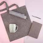 Набор подарочный DUSTYROSE: кружка, ручка, зонт, бизнес-блокнот, сумка, серый/светло-зеленый