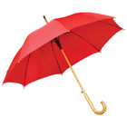 Зонт-трость с деревянной ручкой, полуавтомат; красный; D=103 см, L=90см; 100% полиэстер