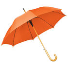 Зонт-трость с деревянной ручкой, полуавтомат; оранжевый; D=103 см, L=90см; 100% полиэстер