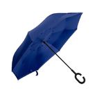 Зонт-трость наоборот, темно-синий
