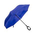 Зонт-трость наоборот, синий