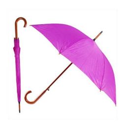 Зонт-трость с деревянной изогнутой ручкой 