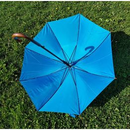 Зонт-трость с деревянной изогнутой ручкой 