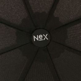 Зонт Некс W, однотонный Черный, Мужской, 3сл., Полный Автомат, 8/55, П/Э