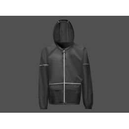 Короткий дождевик Tornado со светоотражающими элементами, белый