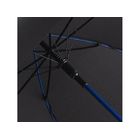 Зонт-трость 1084 Colorline с цветными спицами и куполом из переработанного пластика, черный/синий