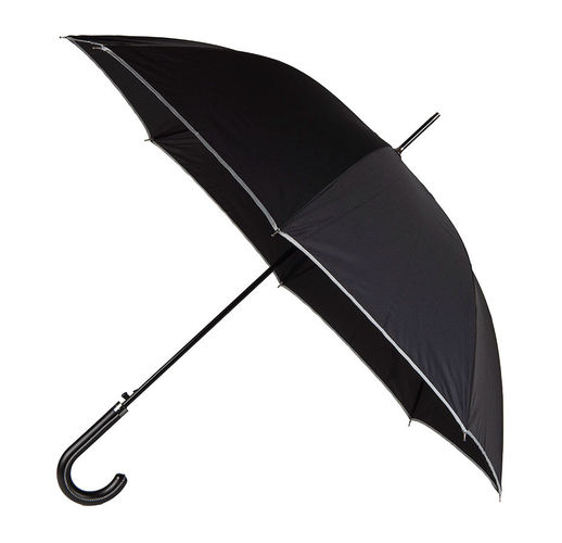 Зонт-трость ROYAL,черный, эпонж, пластик