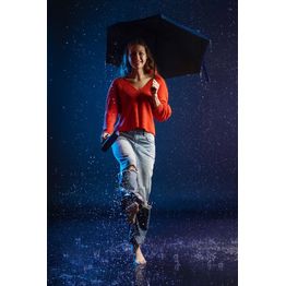 Зонт складной Color Action, в кейсе, черный