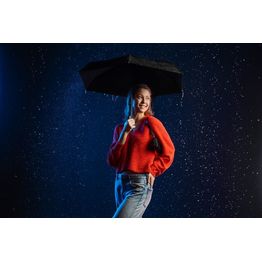 Зонт складной Color Action, в кейсе, черный