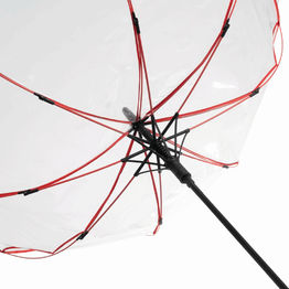 Автоматический зонт VIP, красный, прозрачный