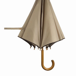 Автоматический деревянный зонт WALTZ, бежевый, коричневый