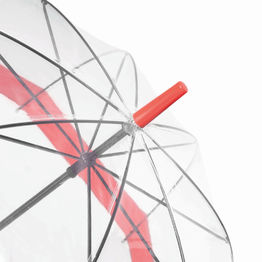 Зонт куполообразной формы HONEYMOON, красный, прозрачный