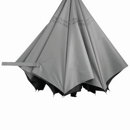 Реверсивный зонт-трость FLIPPE, черный, светло-серый