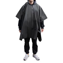 Дождевик пончо Budget туристический один размер, черный