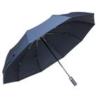 Зонт складной автоматический Forest Cardiff  Safeclosing, диаметр 130 см, 10 панелей, с плавным закрытием, в подарочной коробке,  темно-синий