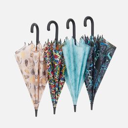 Зонт-трость Undercolor с полной запечаткой на заказ, с голубыми спицами