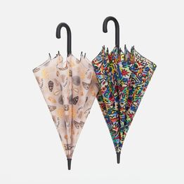 Зонт-трость Undercolor с полной запечаткой на заказ, с оранжевыми спицами