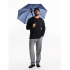 Зонт-трость Magic с проявляющимся рисунком в клетку, темно-синий