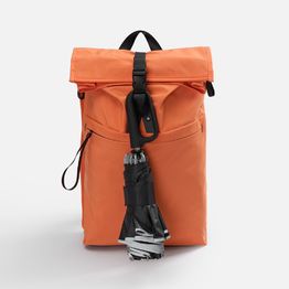 Зонт обратного сложения с ручкой-карабином Foldberry, черный