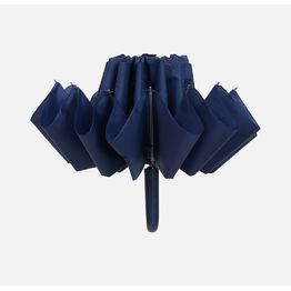 Зонт обратного сложения inLoop с ручкой-карабином, темно-синий