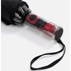 Зонт наоборот складной Futurum со светоотражающим кантом, черный