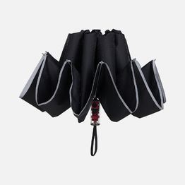 Зонт наоборот складной Futurum со светоотражающим кантом, черный