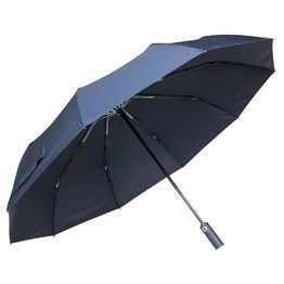 Зонт складной автоматический Forest Cardiff  Safeclosing, диаметр 112 см, радиус 25 дюймов,  10 панелей, с плавным закрытием, в подарочной коробке,  темно-синий