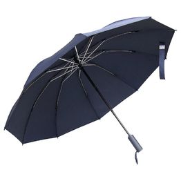 Зонт складной автоматический обратного сложения,  Forest Lotus Reverse,  диаметр 103 см, радиус 23 дюйма,  10 панелей, в подарочной коробке,  темно-синий