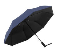 Зонт складной автоматический Forest November Bicolor, диаметр 130 см, 8 панелей, с UV защитой,  в подарочной коробке, темно-синий