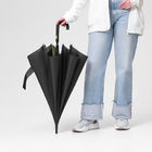 Зонт-трость Квантум (Quantum), черный/салатовый