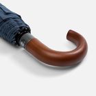 Зонт складной Classic, темно-синий с темной ручкой