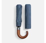 Зонт складной Classic, темно-синий с темной ручкой