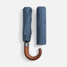 Зонт складной Classic, темно-синий с темной ручкой