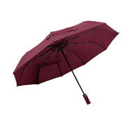 Зонт складной автоматический,  Forest Lotus, диаметр 100 см, радиус 23 дюйма, 9 панелей, в подарочной коробке, бордовый