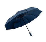 Зонт складной автоматический,  Forest Lotus, диаметр 100 см, радиус 23 дюйма,  9 панелей, в подарочной коробке, темно- синий