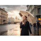 Зонт обратного сложения Easyroll, бежевый