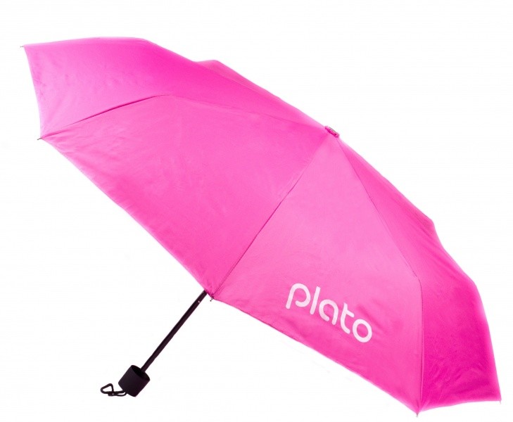 Розовые складные зонты с логотипом   